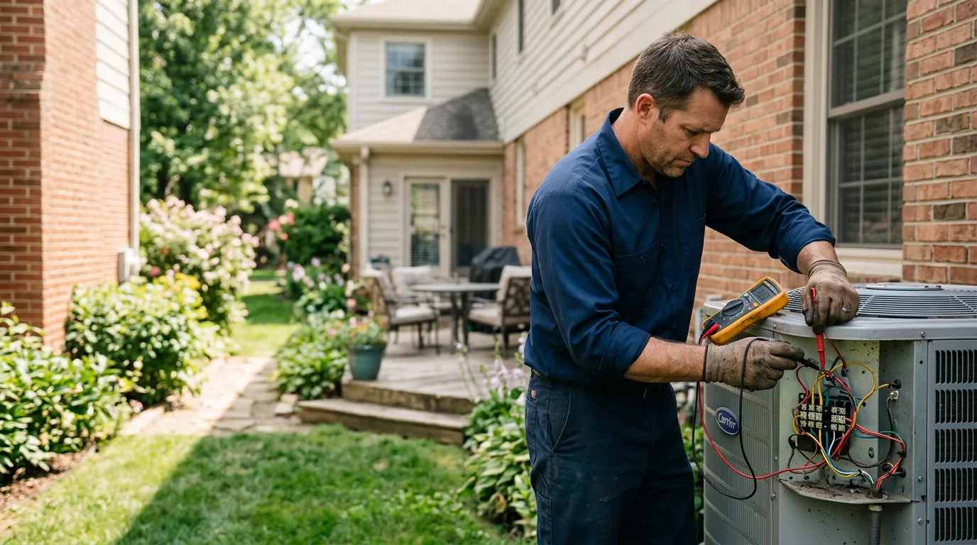 HVAC technician working near Marble Falls, TX